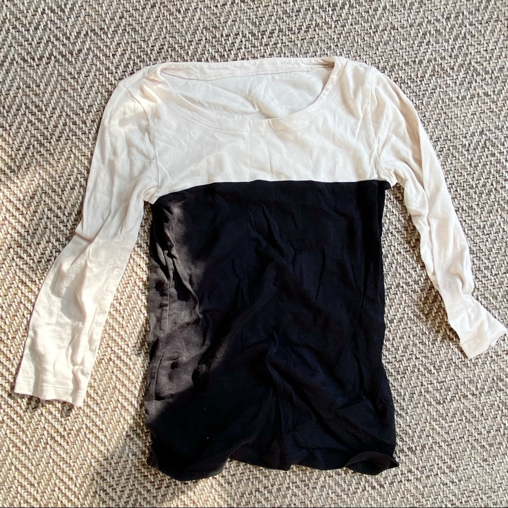 J.Crew Perfect Fit 3/4 Sleeves Color Block Tee